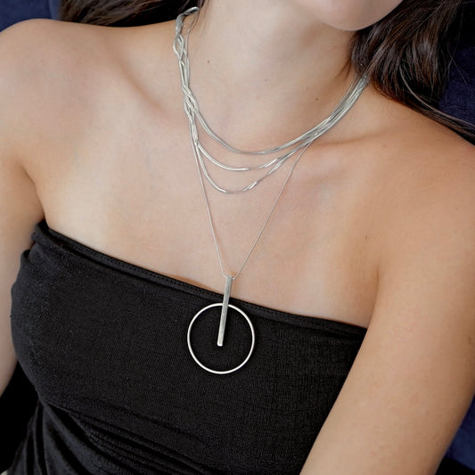 Collar Aro plateado